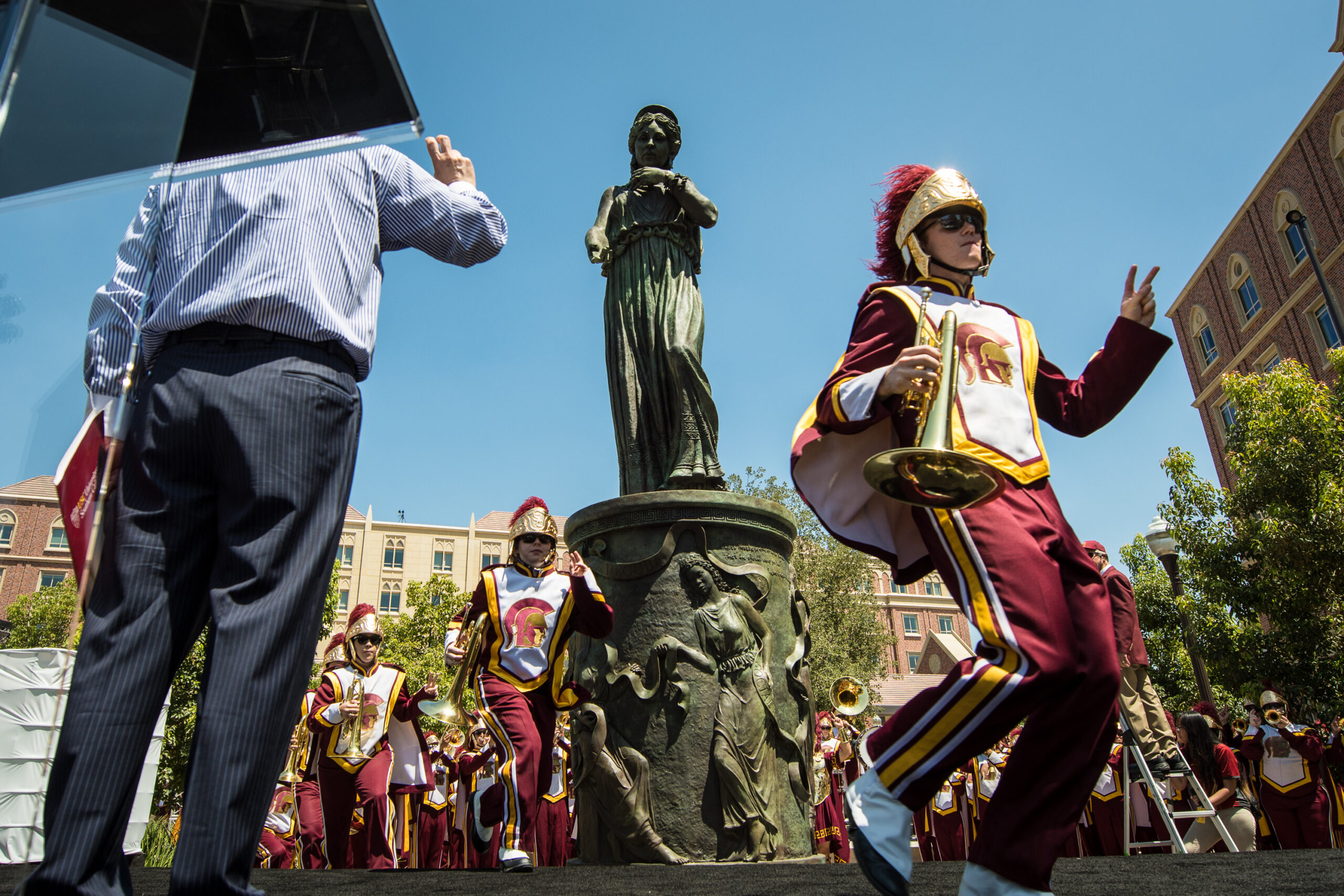 Dedication of Hecuba during the grand opening of the USC Village, Thursday, August 17, 2017.