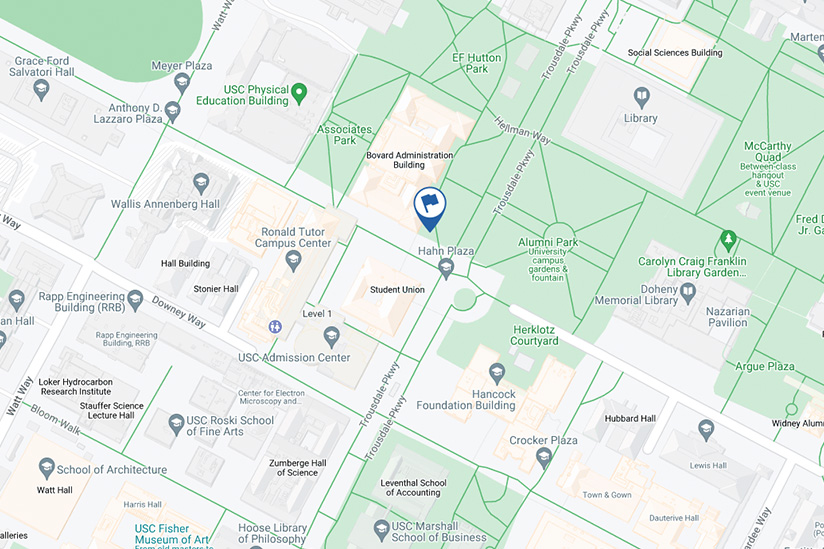 Tommy Trojan location on USC Maps