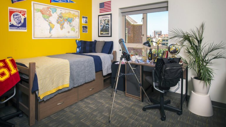 Interior dorm of a residential suite at USC Village.