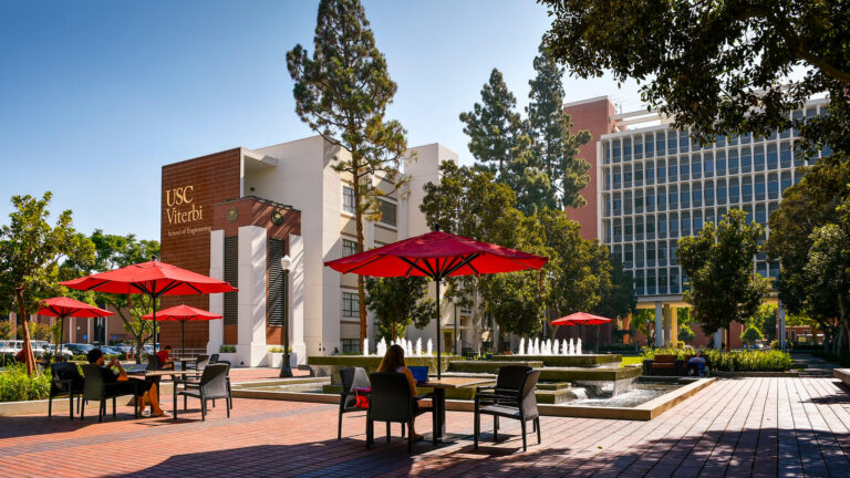 A view of the USC Viterbi building.
