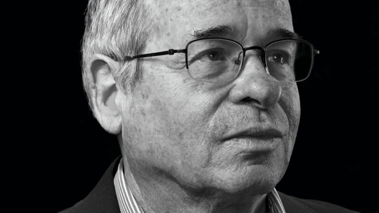 Black and white portrait of Professor Warshel