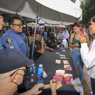 Students in front of USC DPS tent