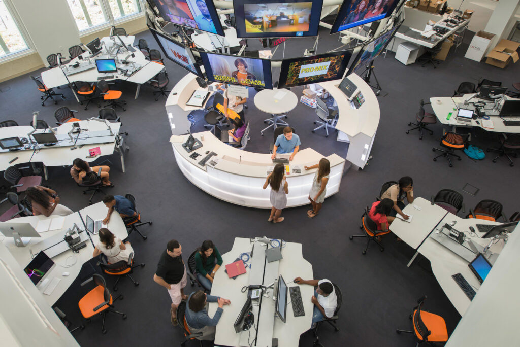 Aerial view of USC Annenberg Media Center