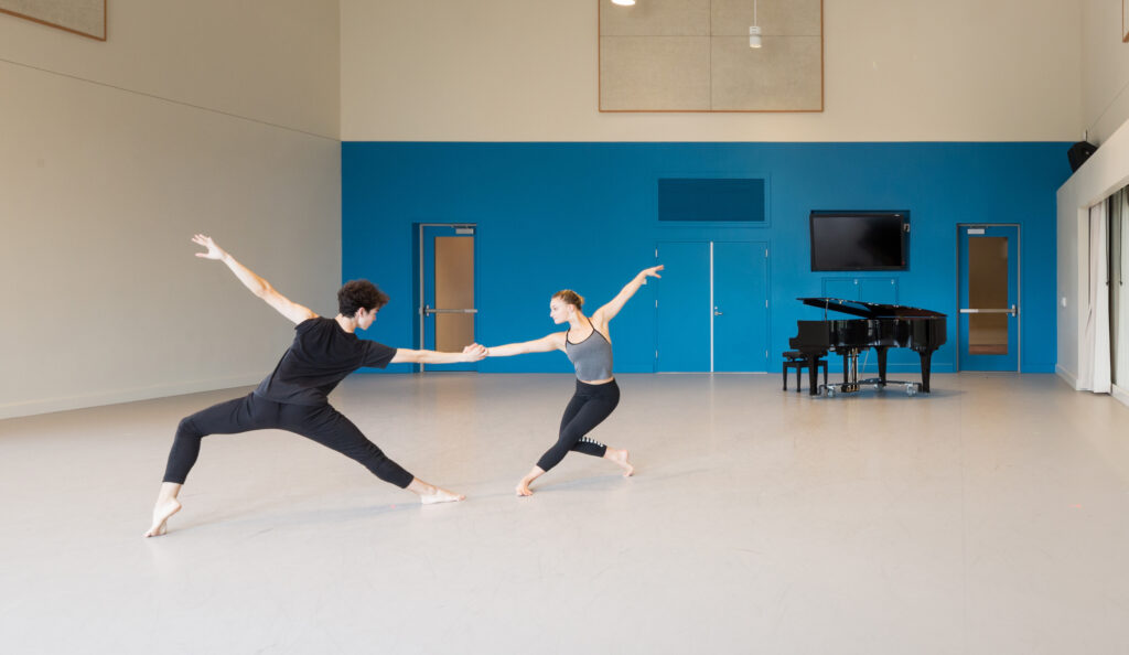 Two dancers performing together