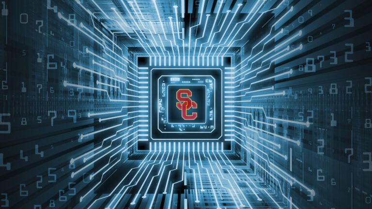 Microchips image with USC logo in the center