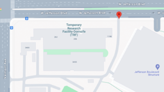 map of USC Jefferson Blvd. vehicle entrance