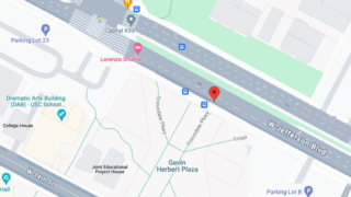 map of USC Trousdale @ Jefferson pedestrian entrance