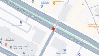 map of USC Watt Way @ Jefferson pedestrian entrance