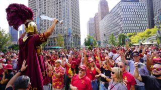 Trojans rally in Michigan before football team’s first Big Ten game